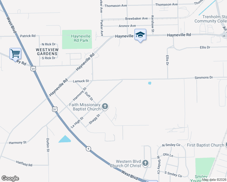 map of restaurants, bars, coffee shops, grocery stores, and more near 3515 Le High Street in Montgomery