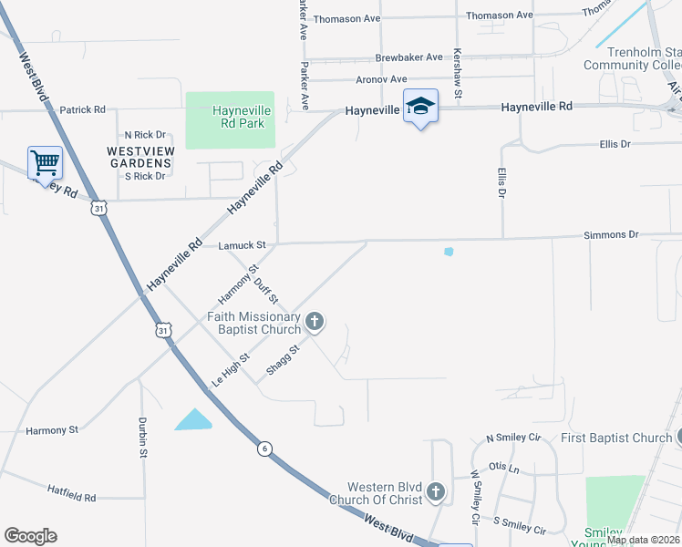 map of restaurants, bars, coffee shops, grocery stores, and more near 3515 Le High Street in Montgomery
