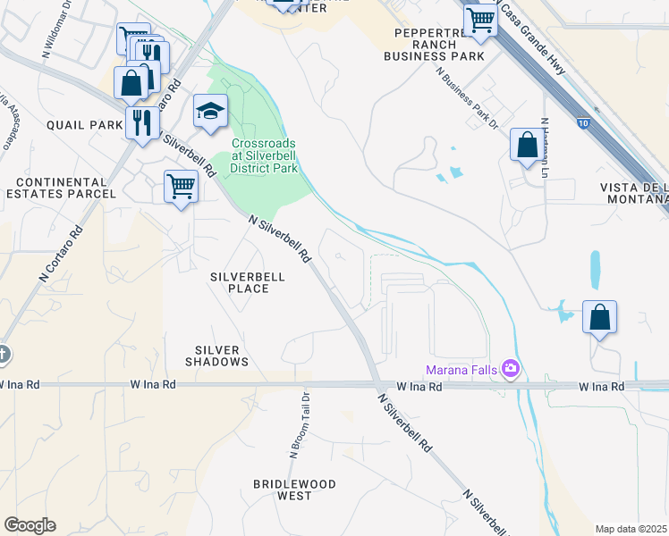 map of restaurants, bars, coffee shops, grocery stores, and more near The Loop in Tucson