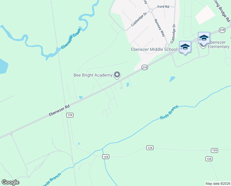 map of restaurants, bars, coffee shops, grocery stores, and more near 784 Ebenezer Road in Rincon