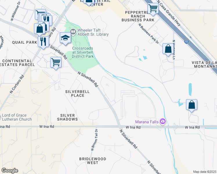 map of restaurants, bars, coffee shops, grocery stores, and more near The Loop in Tucson