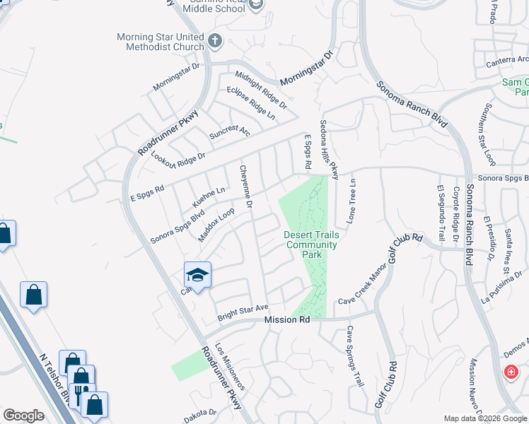 map of restaurants, bars, coffee shops, grocery stores, and more near 3008 Chippewa Summit Drive in Las Cruces