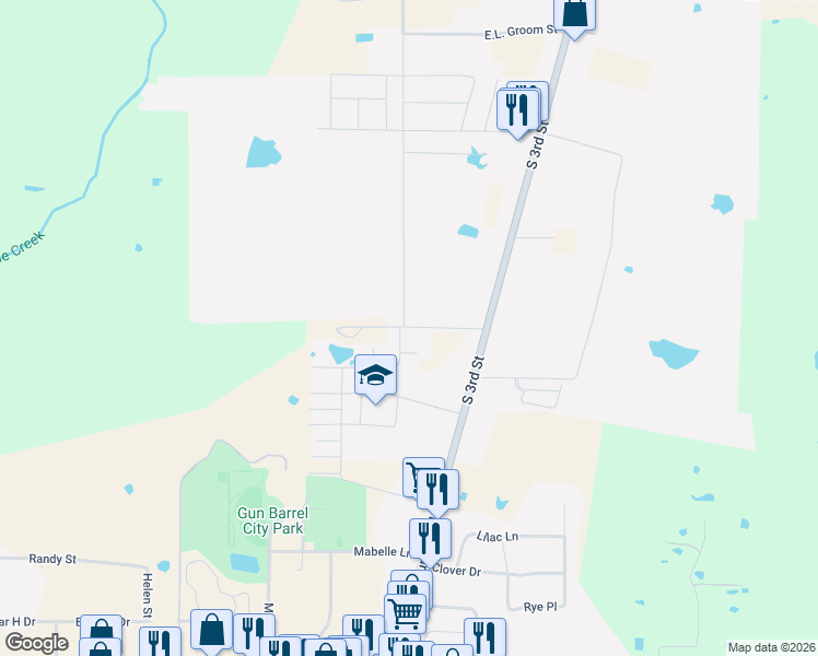 map of restaurants, bars, coffee shops, grocery stores, and more near in Mabank