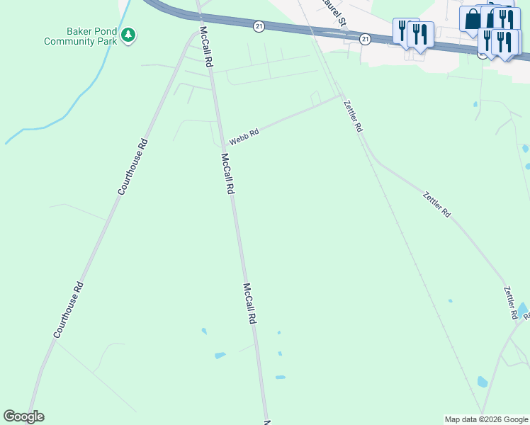 map of restaurants, bars, coffee shops, grocery stores, and more near 1051 McCall Road in Springfield