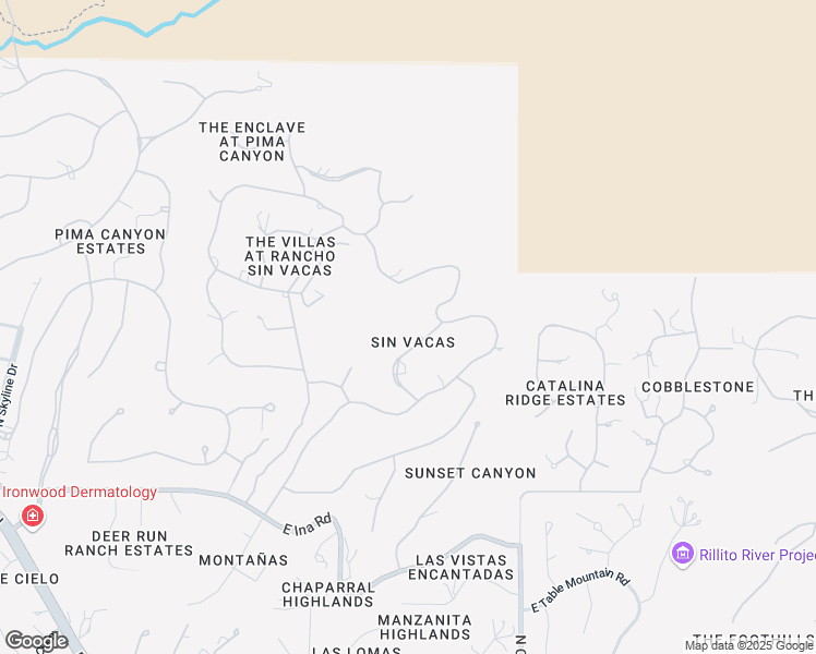 map of restaurants, bars, coffee shops, grocery stores, and more near 7465 North Calle Sin Celo in Tucson