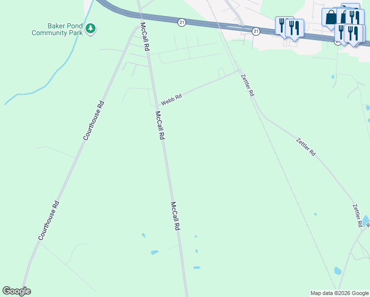 map of restaurants, bars, coffee shops, grocery stores, and more near 1051 McCall Road in Springfield