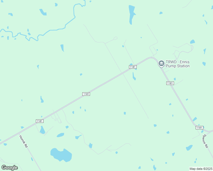 map of restaurants, bars, coffee shops, grocery stores, and more near 3057 Farm to Market Road 1181 in Ennis