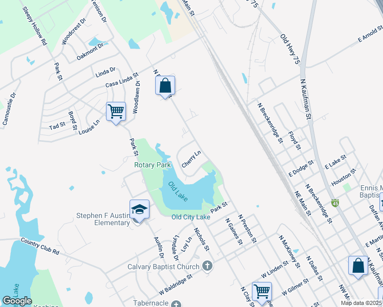 map of restaurants, bars, coffee shops, grocery stores, and more near 509 Cherry Lane in Ennis