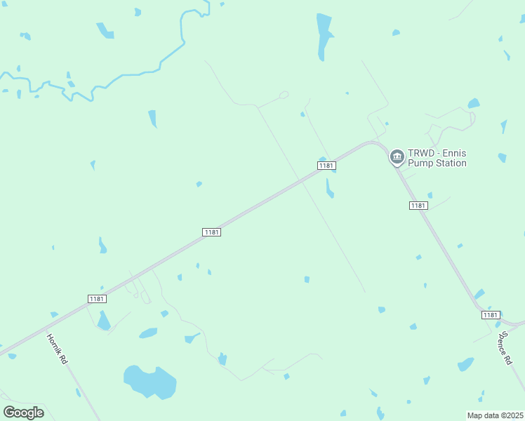 map of restaurants, bars, coffee shops, grocery stores, and more near 3057 Farm to Market Road 1181 in Ennis