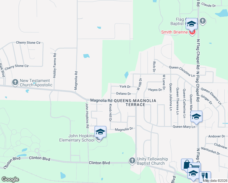 map of restaurants, bars, coffee shops, grocery stores, and more near 186 Delano Drive in Jackson