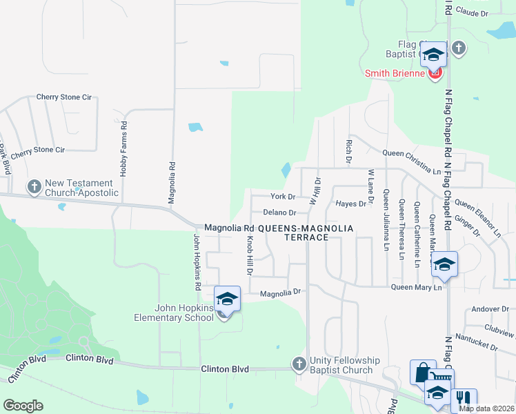 map of restaurants, bars, coffee shops, grocery stores, and more near 186 Delano Drive in Jackson