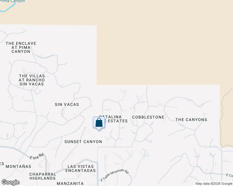 map of restaurants, bars, coffee shops, grocery stores, and more near 7501 North Catalina Ridge Drive in Tucson