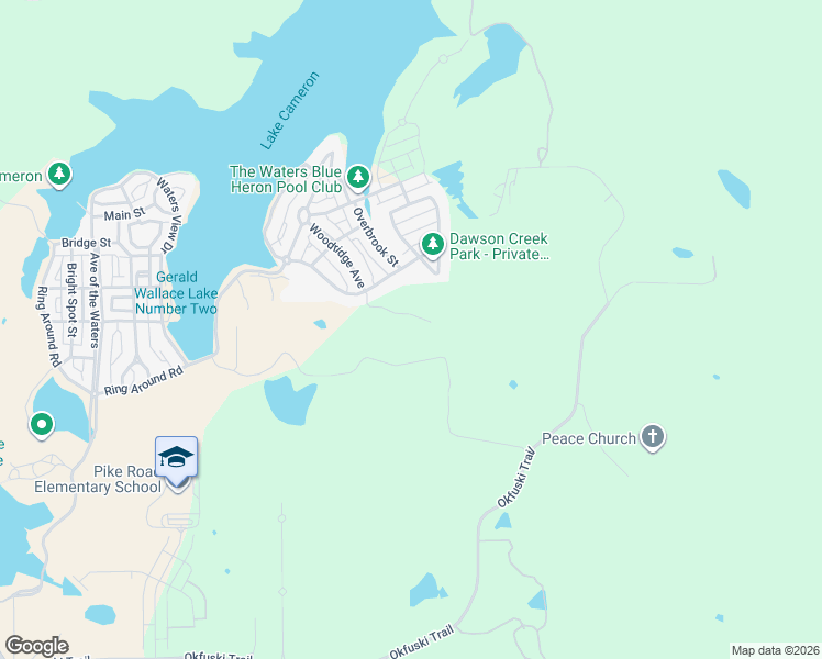 map of restaurants, bars, coffee shops, grocery stores, and more near 524 12 Oaks in Pike Rd