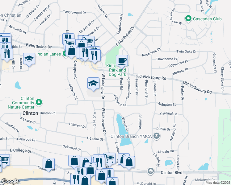 map of restaurants, bars, coffee shops, grocery stores, and more near 1010 Andover Street in Clinton