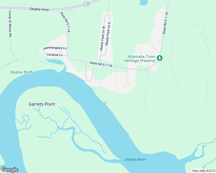 map of restaurants, bars, coffee shops, grocery stores, and more near 215 Old Bailey Road in Okatie
