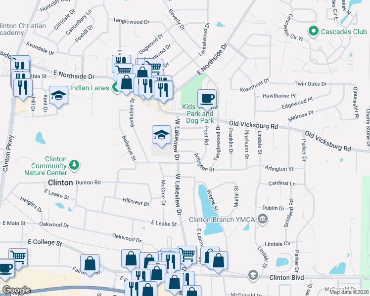 map of restaurants, bars, coffee shops, grocery stores, and more near 1010 Andover Street in Clinton