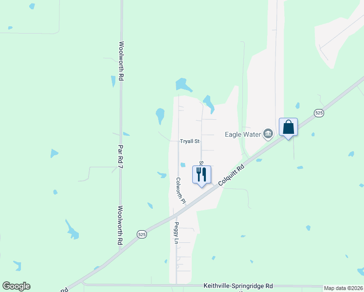 map of restaurants, bars, coffee shops, grocery stores, and more near 10386 Colworth Place in Keithville