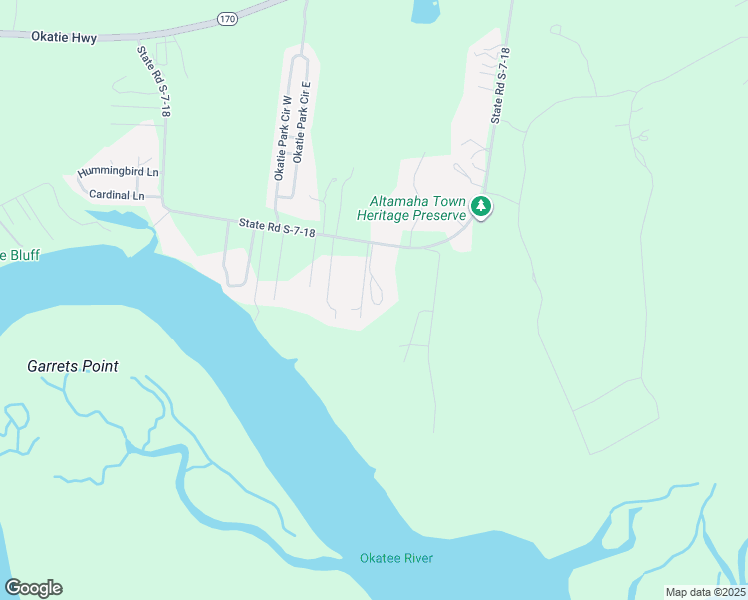 map of restaurants, bars, coffee shops, grocery stores, and more near 12 Cooler Road in Okatie