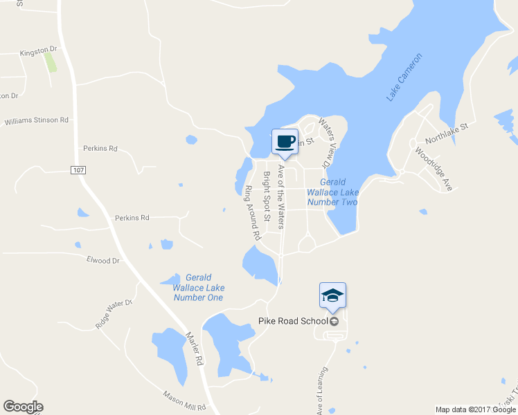 map of restaurants, bars, coffee shops, grocery stores, and more near 32 Mystic Moss Street in Pike Road