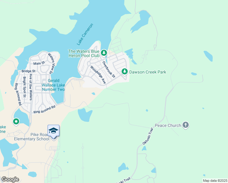 map of restaurants, bars, coffee shops, grocery stores, and more near 530 Lake Cameron Drive in Pike Road