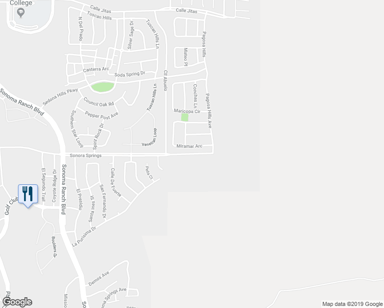 map of restaurants, bars, coffee shops, grocery stores, and more near Sonora Springs in Las Cruces