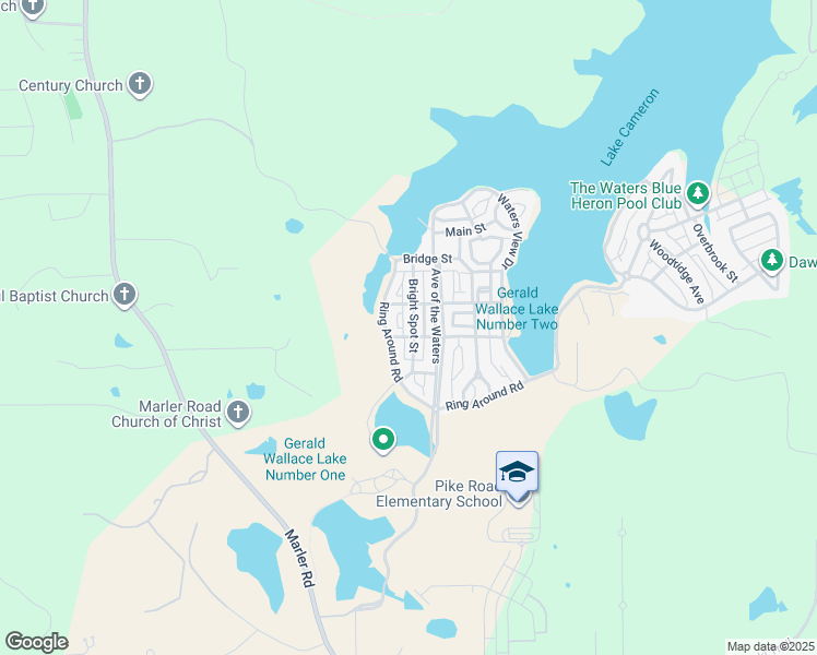 map of restaurants, bars, coffee shops, grocery stores, and more near 39 Bright Spot St in Pike Rd