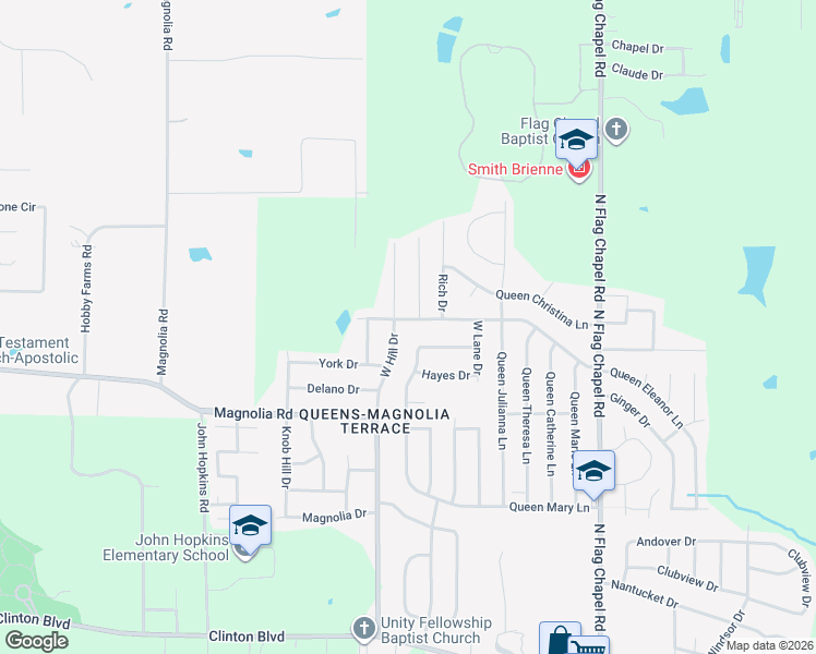 map of restaurants, bars, coffee shops, grocery stores, and more near 5683 Queen Mary Lane in Jackson