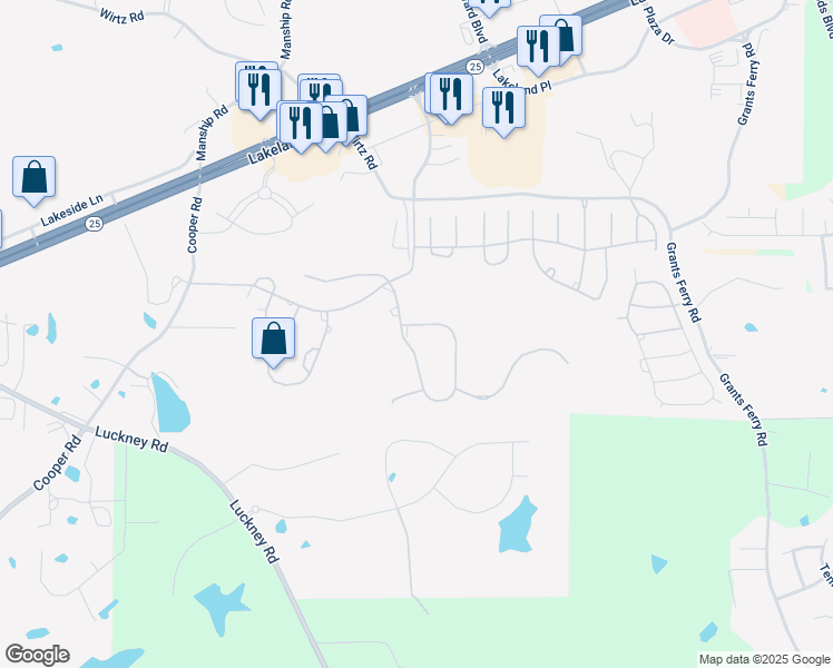 map of restaurants, bars, coffee shops, grocery stores, and more near Unnamed Rd in Flowood