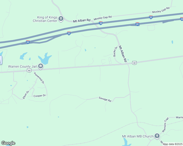 map of restaurants, bars, coffee shops, grocery stores, and more near 1623 U.S. 80 in Vicksburg