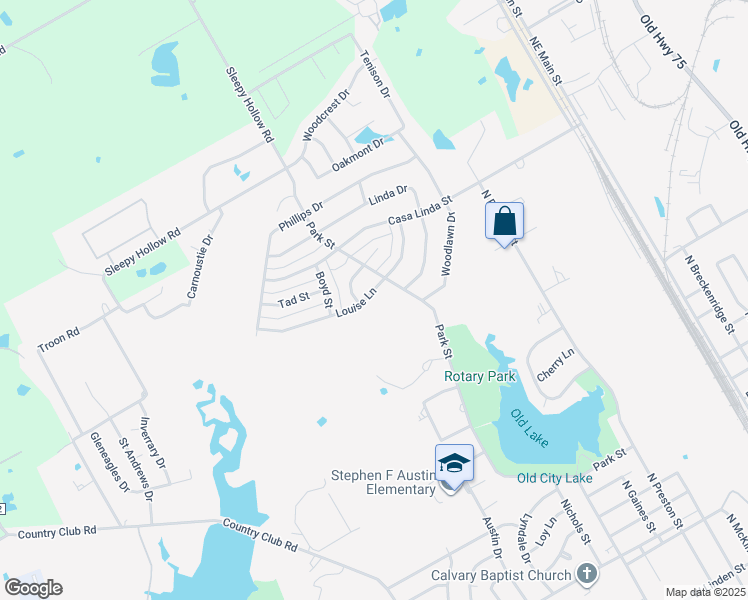 map of restaurants, bars, coffee shops, grocery stores, and more near 1007 Louise Lane in Ennis