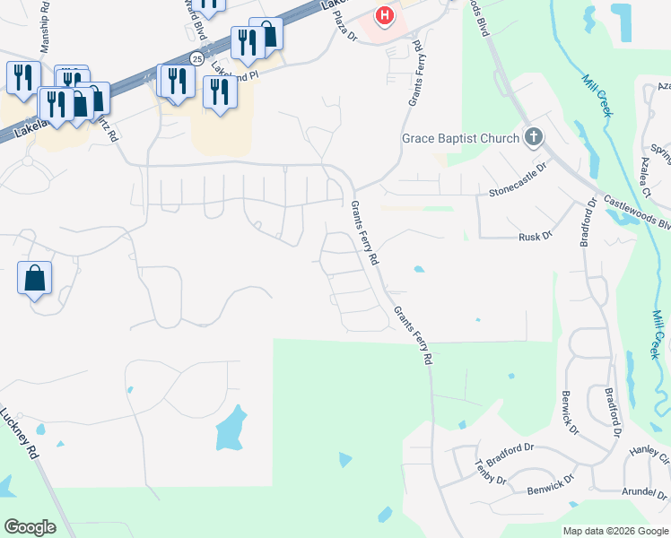 map of restaurants, bars, coffee shops, grocery stores, and more near 909 Abundance Place in Flowood