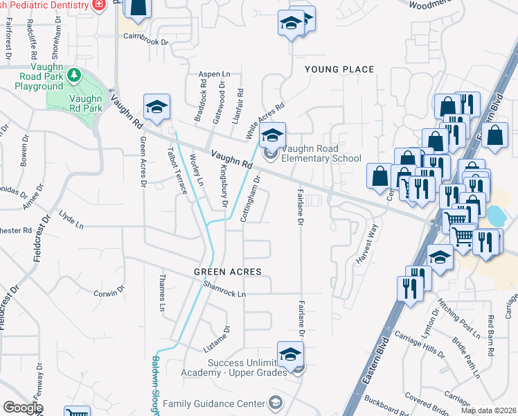 map of restaurants, bars, coffee shops, grocery stores, and more near 1944 Nordan Lane in Montgomery