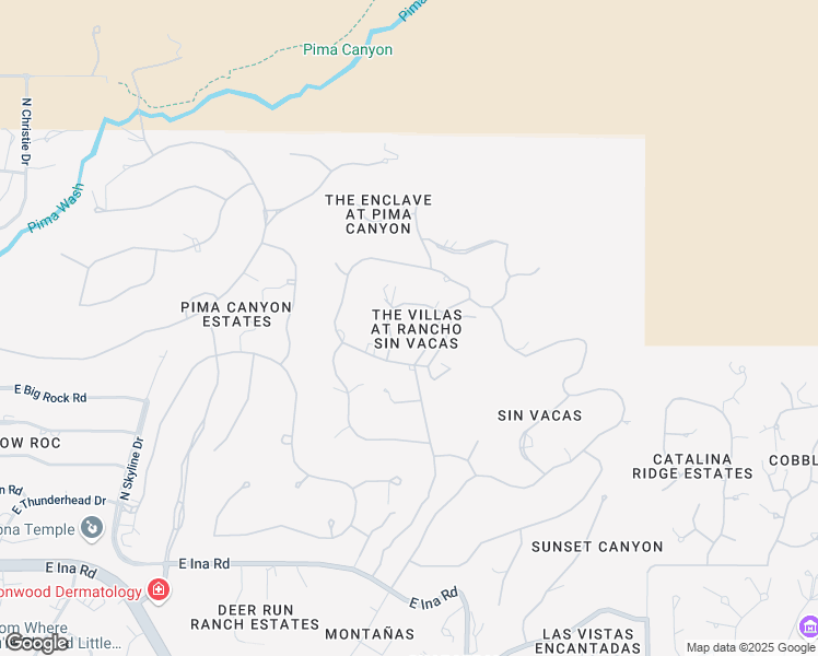 map of restaurants, bars, coffee shops, grocery stores, and more near 7601 North Calle Sin Envidia in Tucson