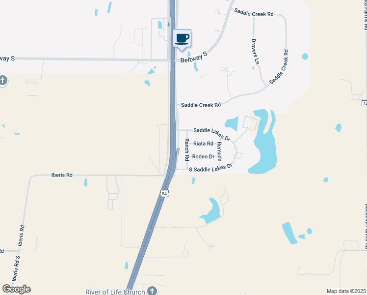 map of restaurants, bars, coffee shops, grocery stores, and more near 1418 Riata Road in Abilene