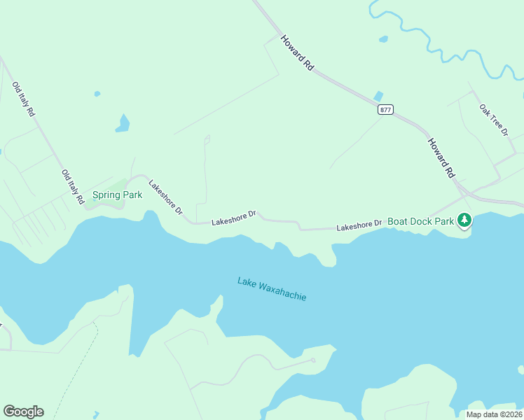 map of restaurants, bars, coffee shops, grocery stores, and more near 200 Lakeshore Drive in Waxahachie