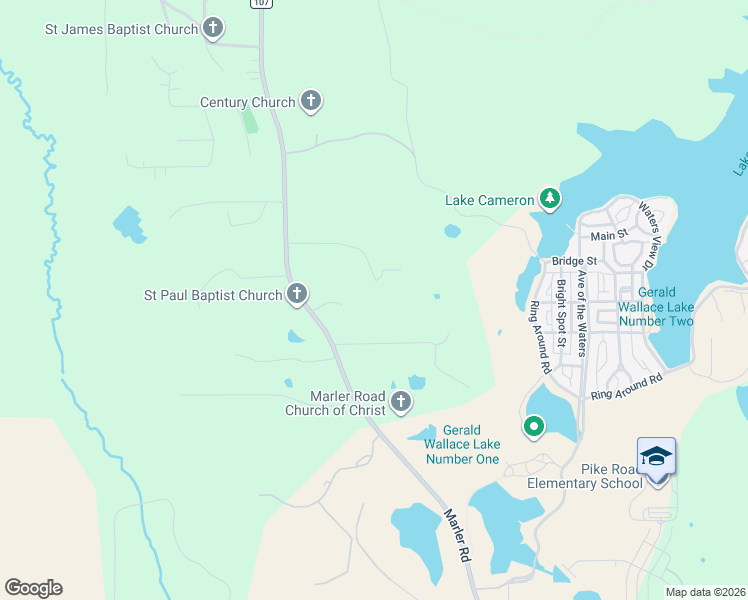 map of restaurants, bars, coffee shops, grocery stores, and more near 247-355 Perkins Road in Pike Road