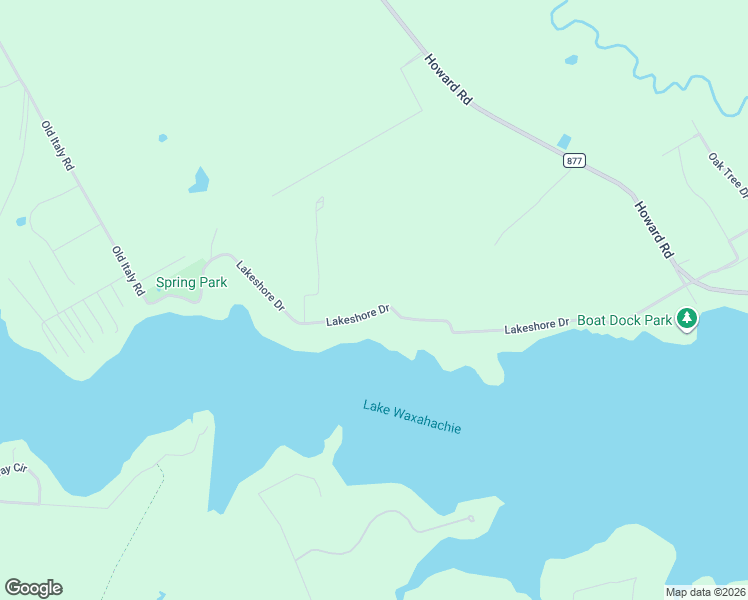 map of restaurants, bars, coffee shops, grocery stores, and more near 200 Lakeshore Drive in Waxahachie