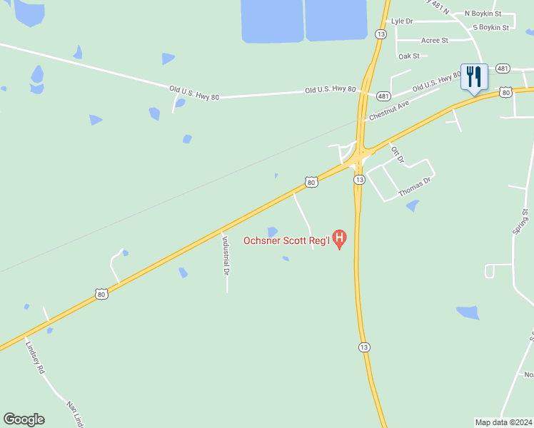 map of restaurants, bars, coffee shops, grocery stores, and more near 3407 U.S. 80 in Morton