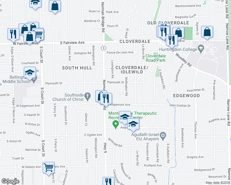 map of restaurants, bars, coffee shops, grocery stores, and more near 3339 Lexington Rd in Montgomery