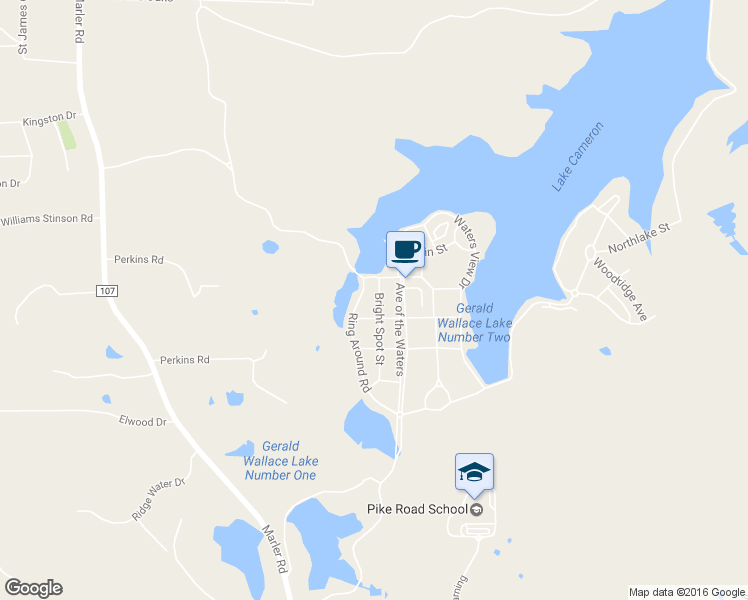 map of restaurants, bars, coffee shops, grocery stores, and more near 83 Bright Spot St in Pike Rd