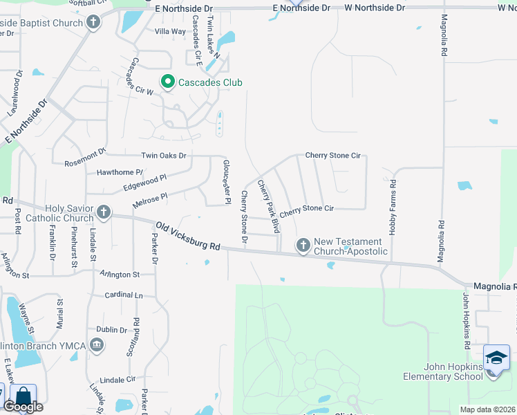 map of restaurants, bars, coffee shops, grocery stores, and more near 115 Olivet Court in Clinton