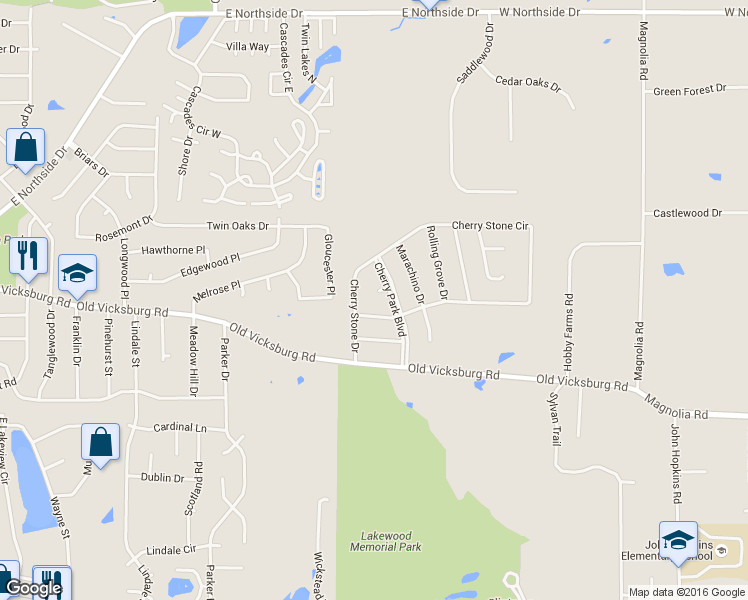 map of restaurants, bars, coffee shops, grocery stores, and more near 115 Olivet Court in Clinton