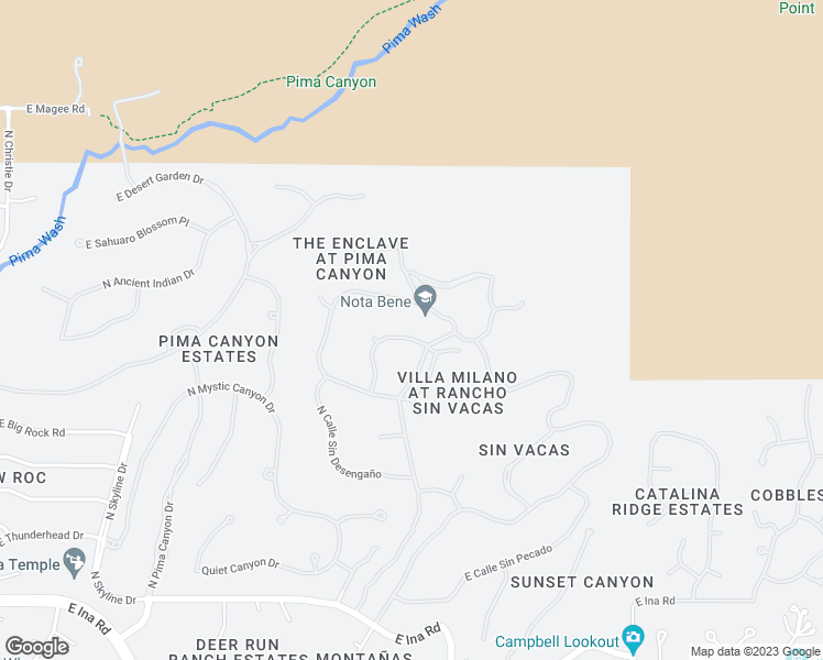 map of restaurants, bars, coffee shops, grocery stores, and more near 2501 East Corta Dei Fiori in Tucson