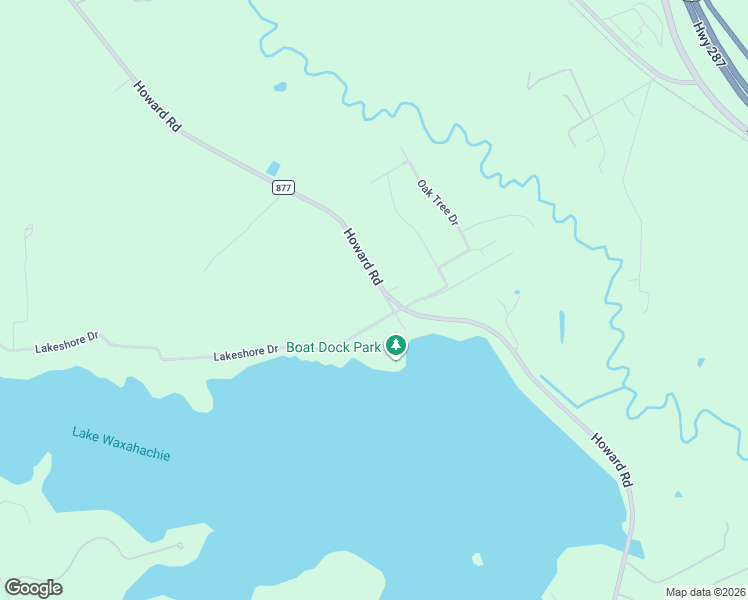 map of restaurants, bars, coffee shops, grocery stores, and more near 208 Lakeshore Drive in Waxahachie
