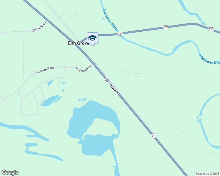 map of restaurants, bars, coffee shops, grocery stores, and more near 10718 U.S. 71 in Elm Grove