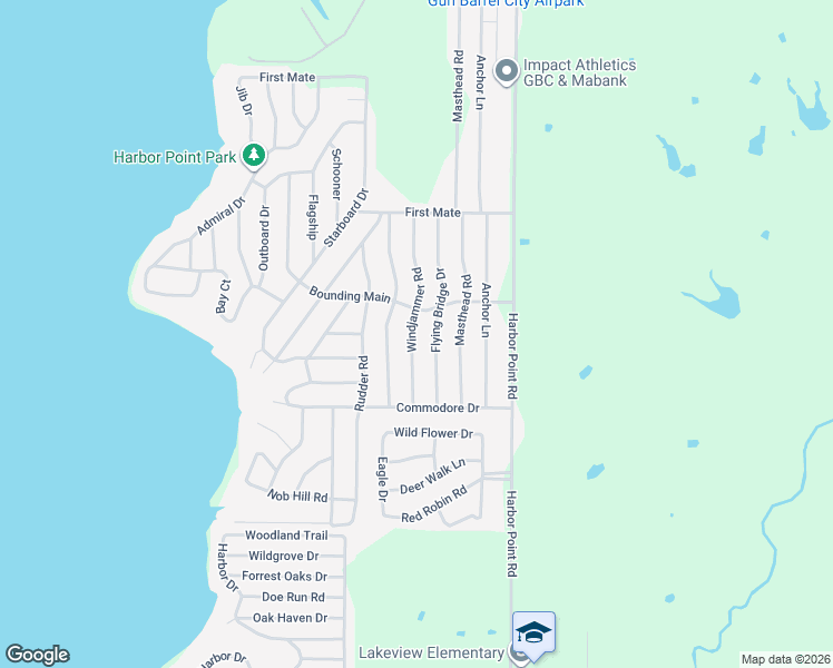 map of restaurants, bars, coffee shops, grocery stores, and more near 223 Flying Bridge Drive in Gun Barrel City