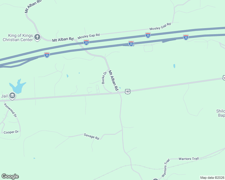 map of restaurants, bars, coffee shops, grocery stores, and more near 1845-1935 Old U.S. 80 in Vicksburg
