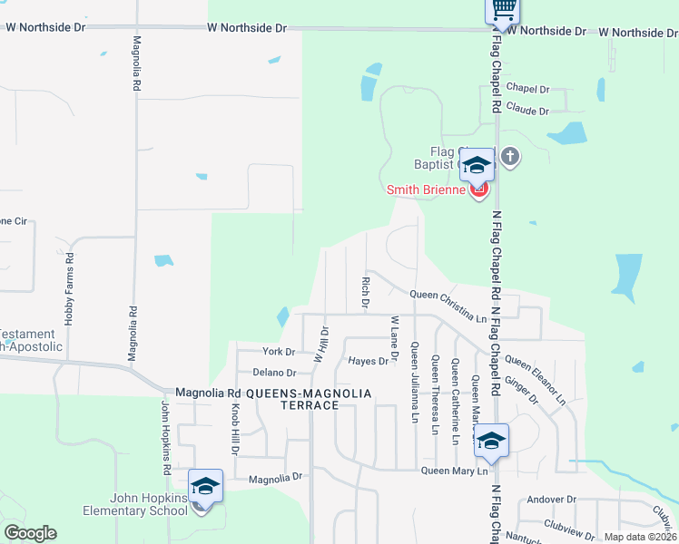 map of restaurants, bars, coffee shops, grocery stores, and more near 623 Lowder Drive in Jackson