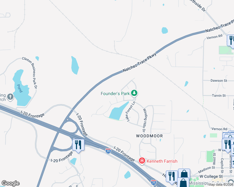 map of restaurants, bars, coffee shops, grocery stores, and more near 111 Huntington Hill Drive in Clinton