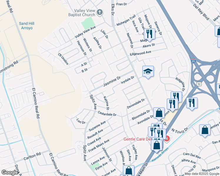 map of restaurants, bars, coffee shops, grocery stores, and more near 985 Ivydale Drive in Las Cruces